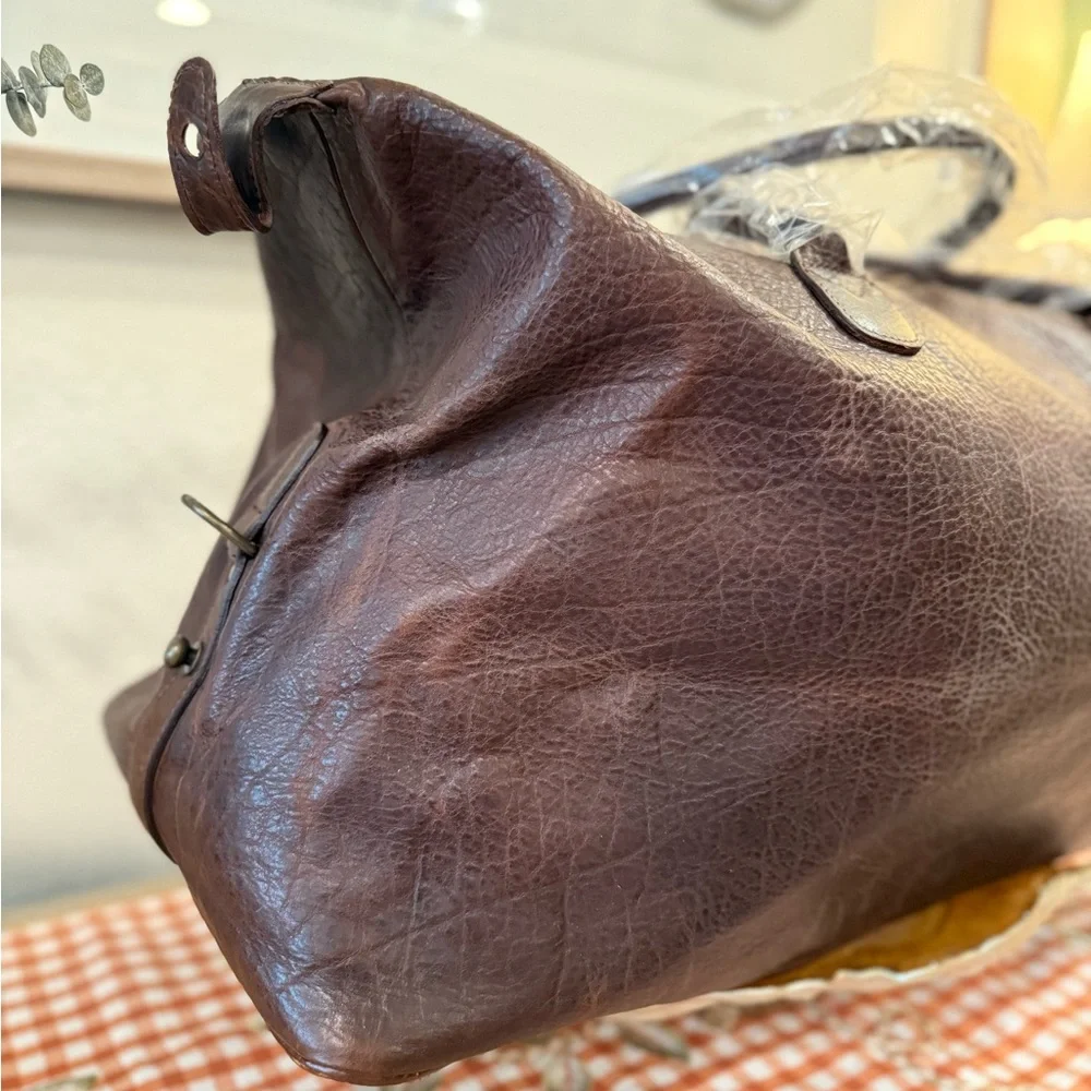 NEW Moor and Giles Benedict Weekend Bag in Titan Milled Brown - Picture 5 of 16